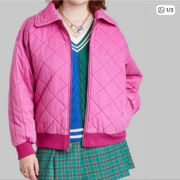 wild fable Jackets & Blazers - Wild Fable Women's Oversized Woven Quilted Bomber Jacket Size Small